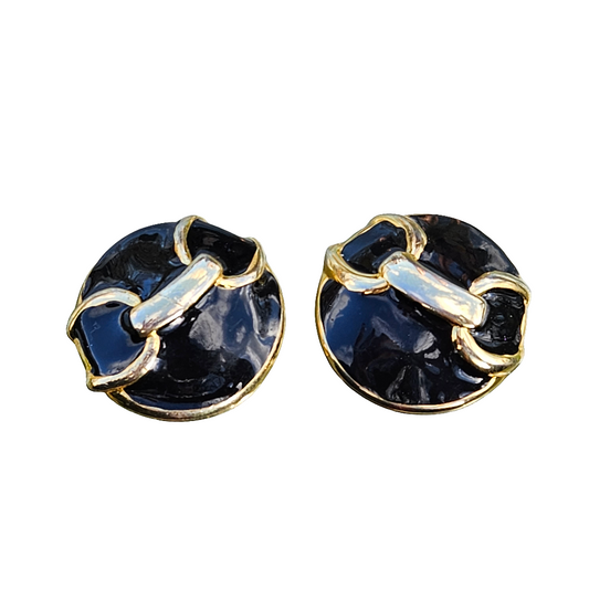 French Horsebit Clip On Earrings Statement Runway Designer Jewellery