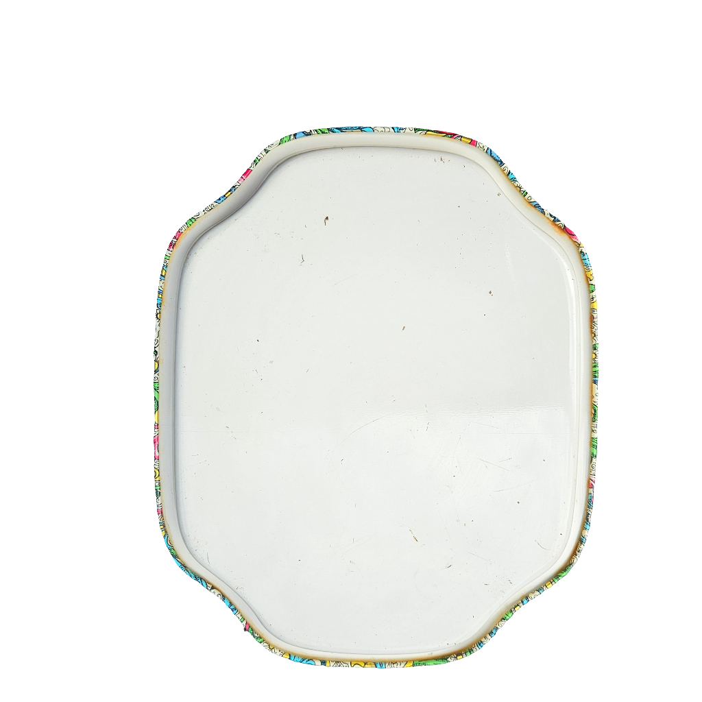 Bright Tin Tray Stunning Lithograph Pattern Vintage Kitsch Metal Tray