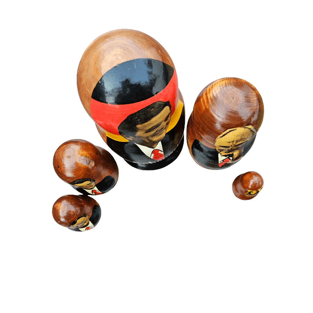 German Stacking Dolls Set Of 5 Wooden Painted Russian Dolls