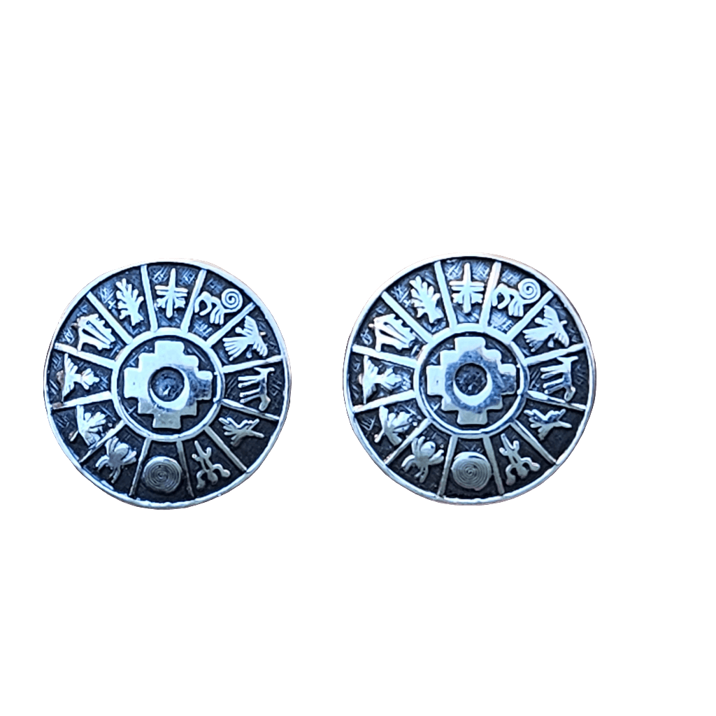 Zodiac Earrings 950 Sterling Silver Vintage Clip On Astrology Jewellery