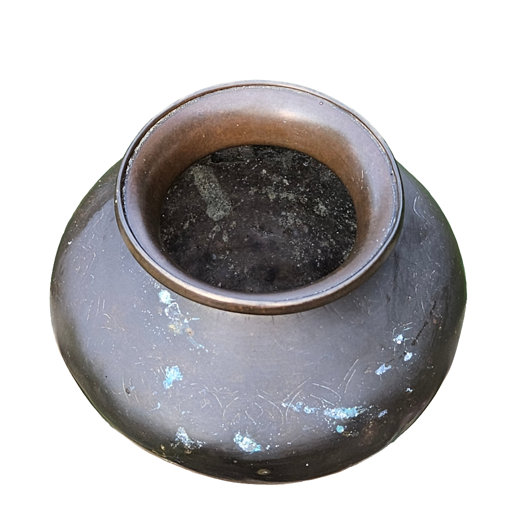 Early 19th Century Antique Bronze Tibetan Holy Water Vase Pot Tibet