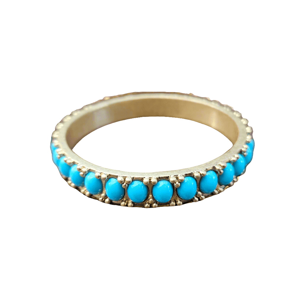 Vintage Brass And Turquoise Cabochon Bangle 80s High Fashion