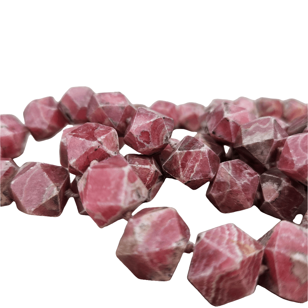 Long Genuine Rhodochrosite Necklace Pink Striped Gemstone Jewellery Beads