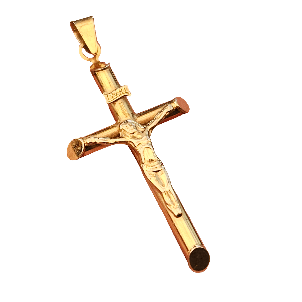 INRI Cross Italy Yellow Gold 9ct Pendant Hallmarked Vintage Jewellery Jewelry