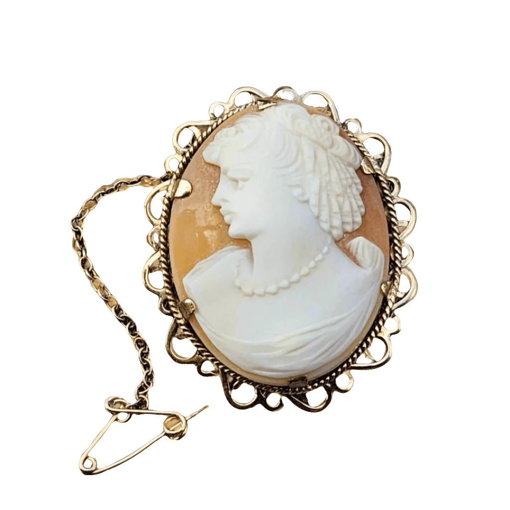 Beautiful 9ct 375 Gold Cameo Brooch Antique Jewellery