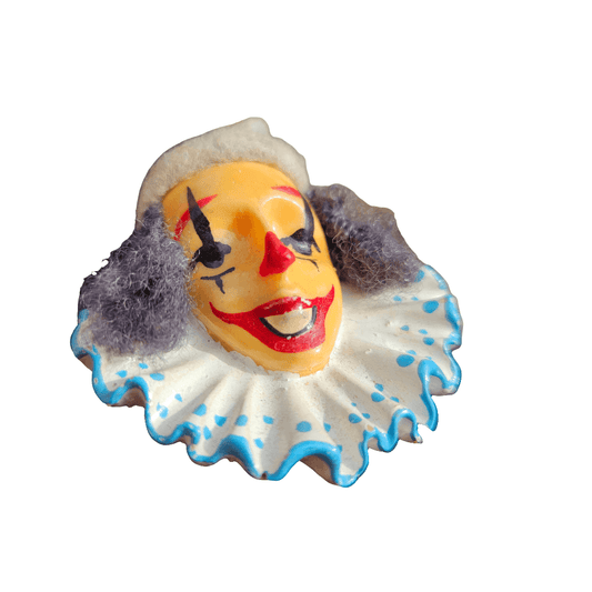 Amazing Clown Brooch Pierrot Plastic Vintage Pin Circus Fairground Jewellery