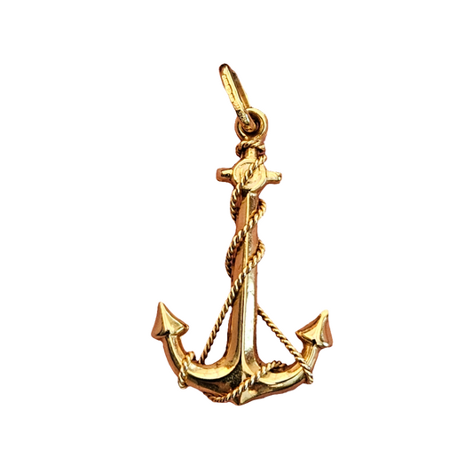 Anchor Pendant Gold Vintage Italy Sailing Charm Gift