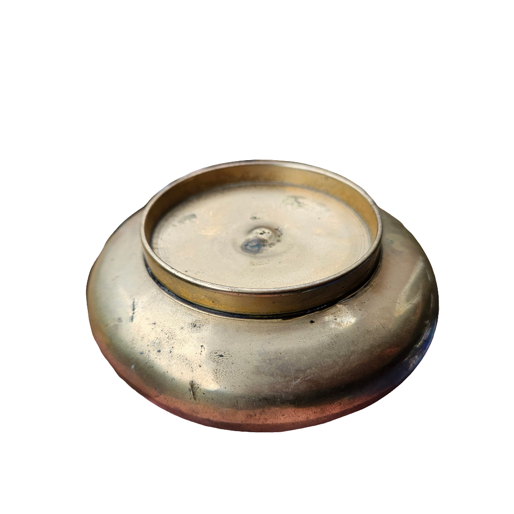 Stylish Mid Century Brass Ashtray Chunky Smooth Design 50s 60s