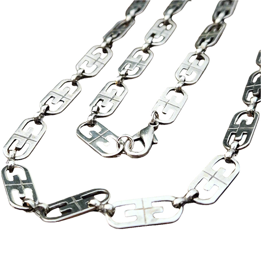 Givenchy G Link Silver Necklace Jewellery Vintage 80s Chain