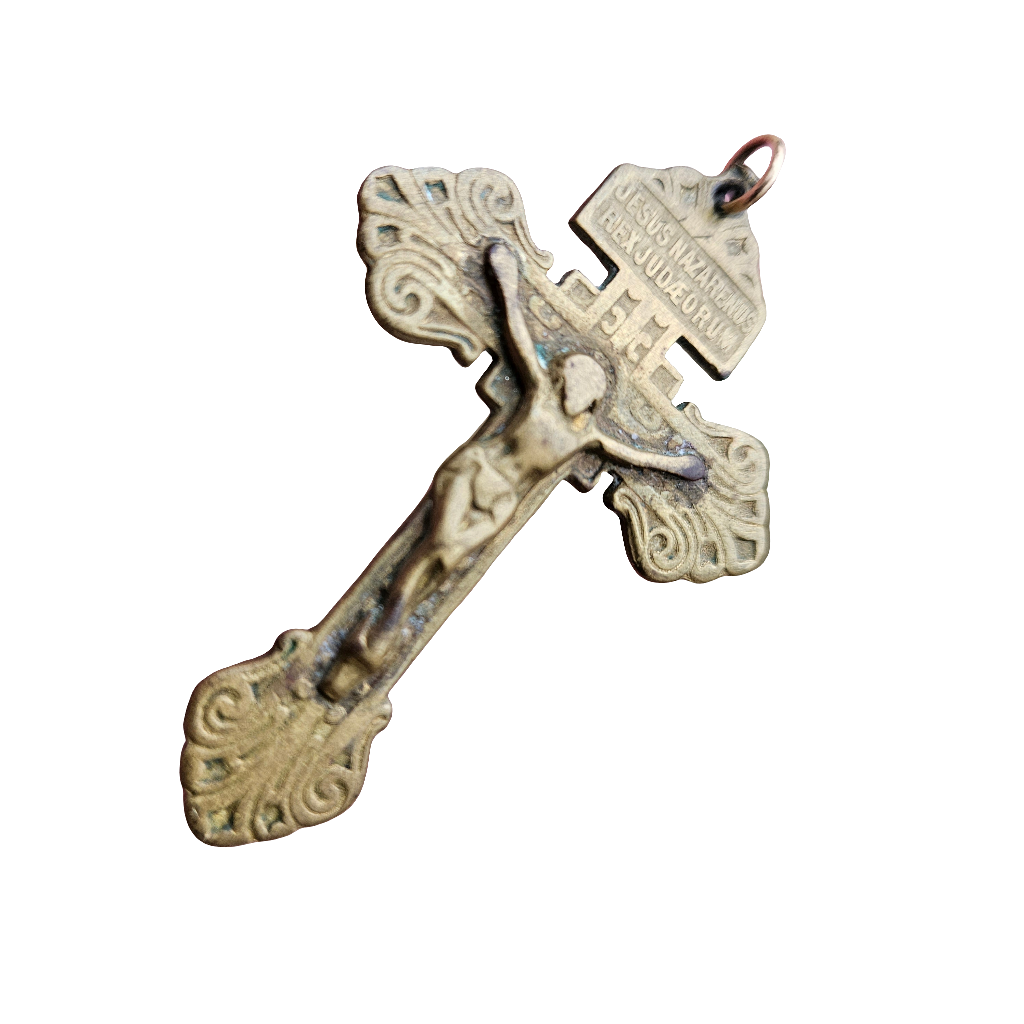 Nazareth Cross Old Brass Jesus Antique Pendant For Necklace Antique Jewellery Gift