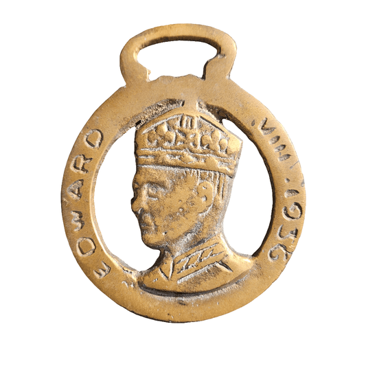 Antique Old Horse Brass Hanging Vintage Decoration Edward VIII 1936