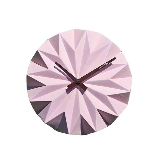 Rare Karlsson Origami Porcelain Wall Clock Pink