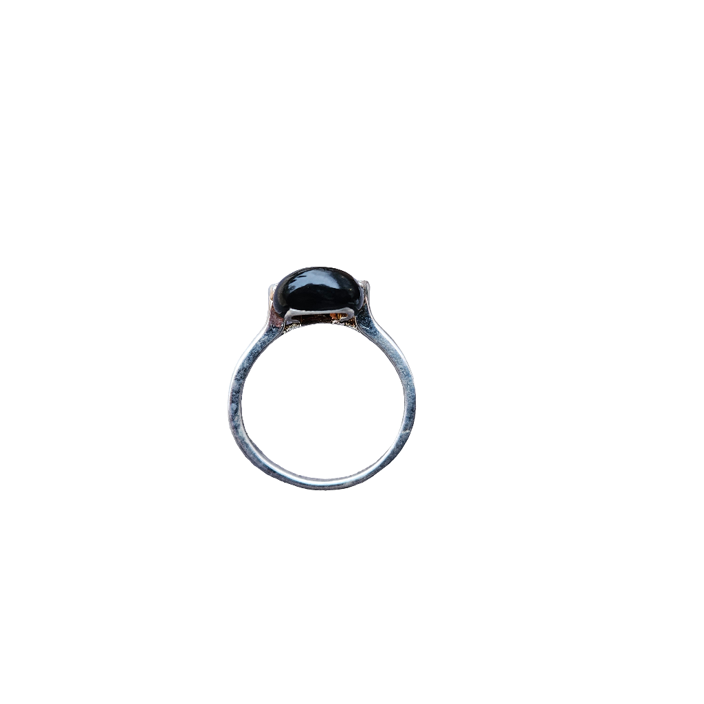 925 Sterling Silver Ring Black Jellybean Jewellery Modern Jewelry Size