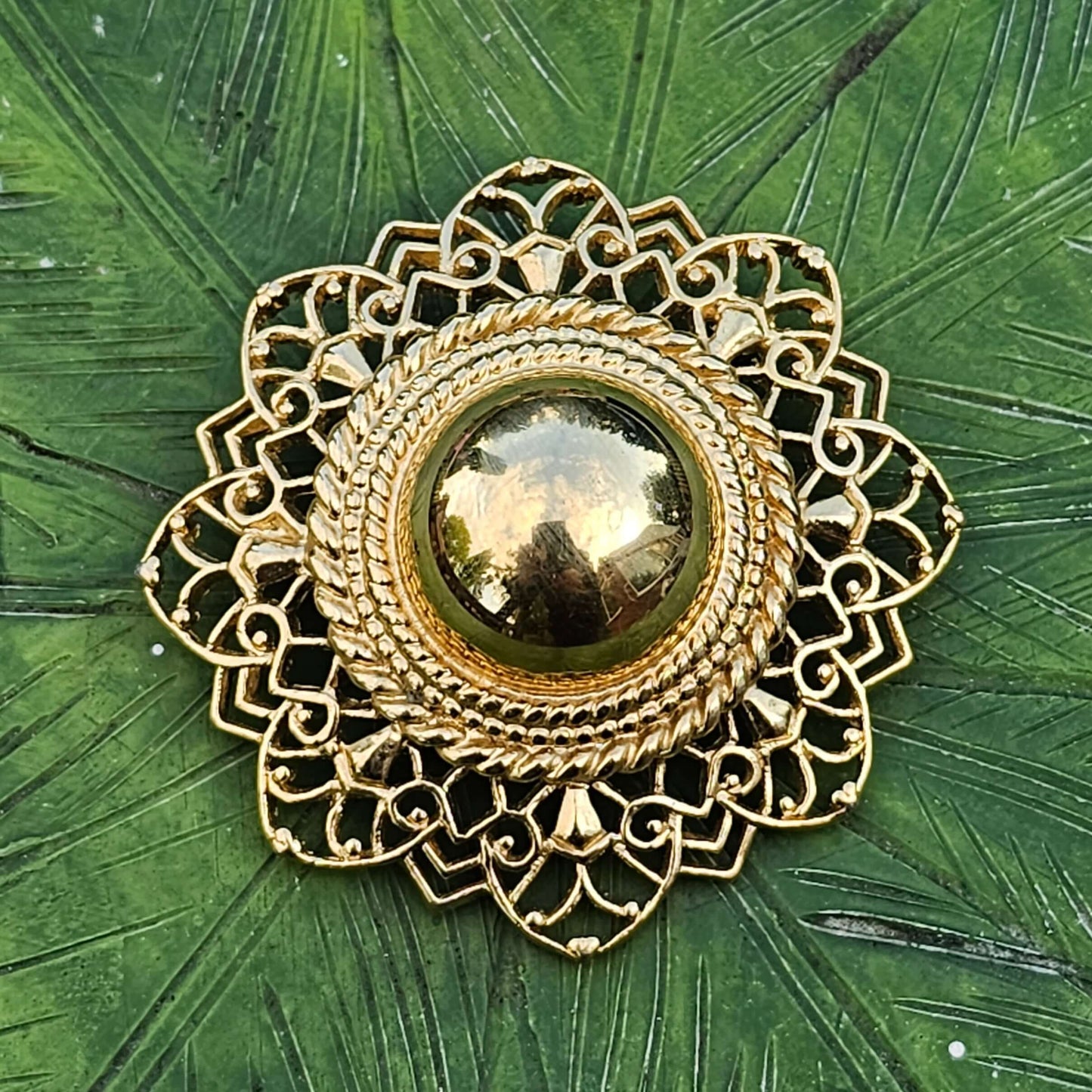 Trifari Brooch Gold Plated Vintage Jewellery Dome