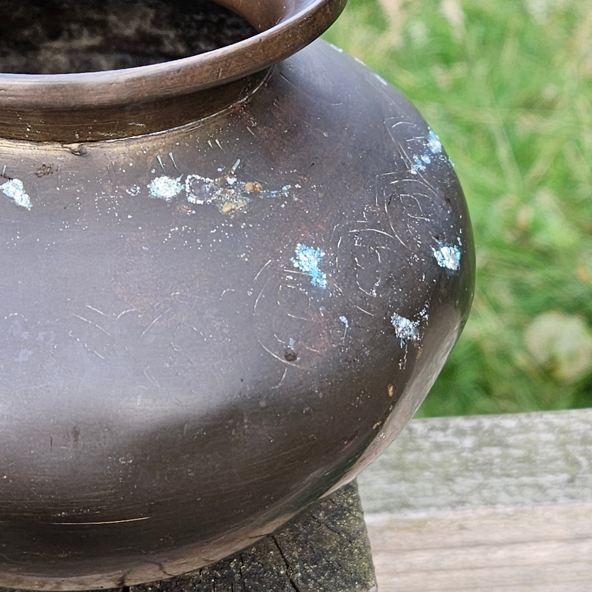 Early 19th Century Antique Bronze Tibetan Holy Water Vase Pot Tibet