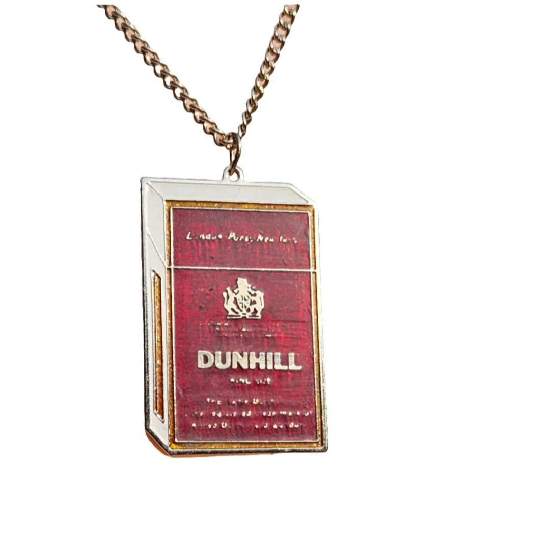 Rare Dunhill Pop Art Cigarette Packet Necklace 60s 70s