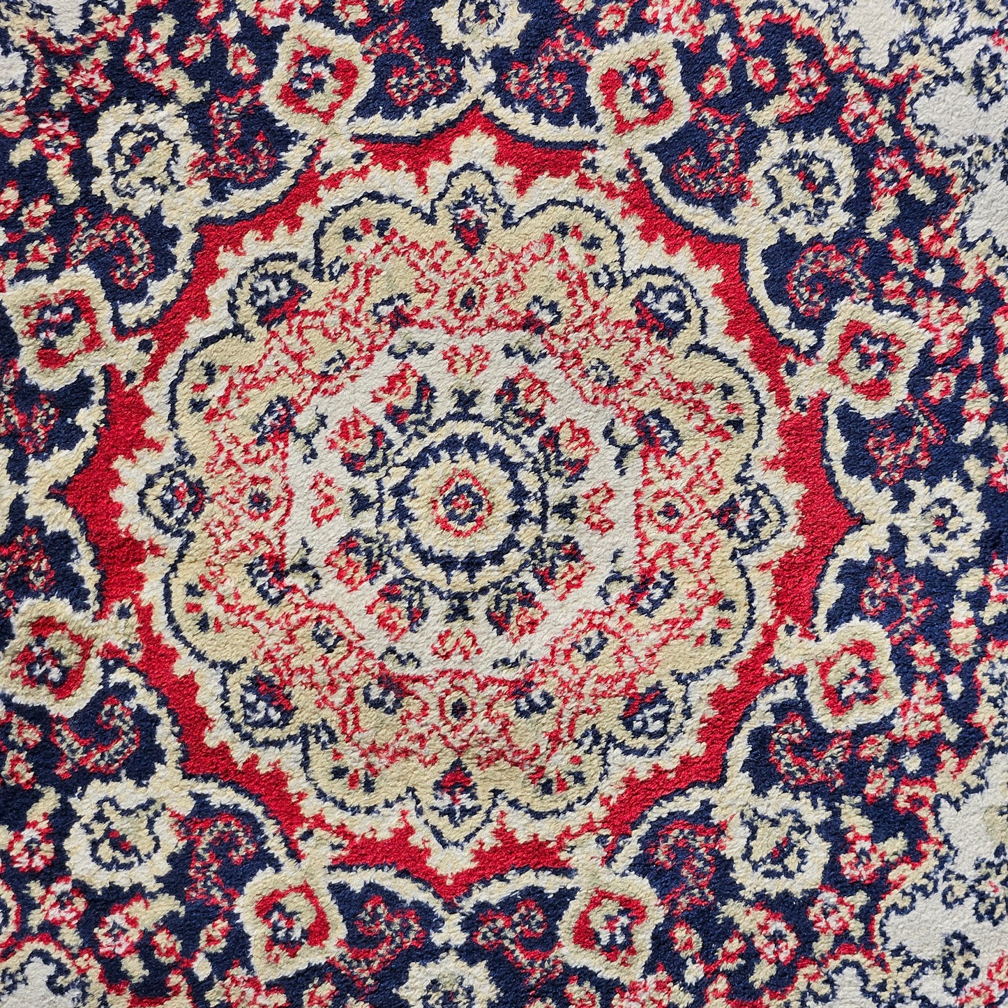 Old Persain Rug Hand Knotted Silk Carpet Cream Traditional Design 5ft