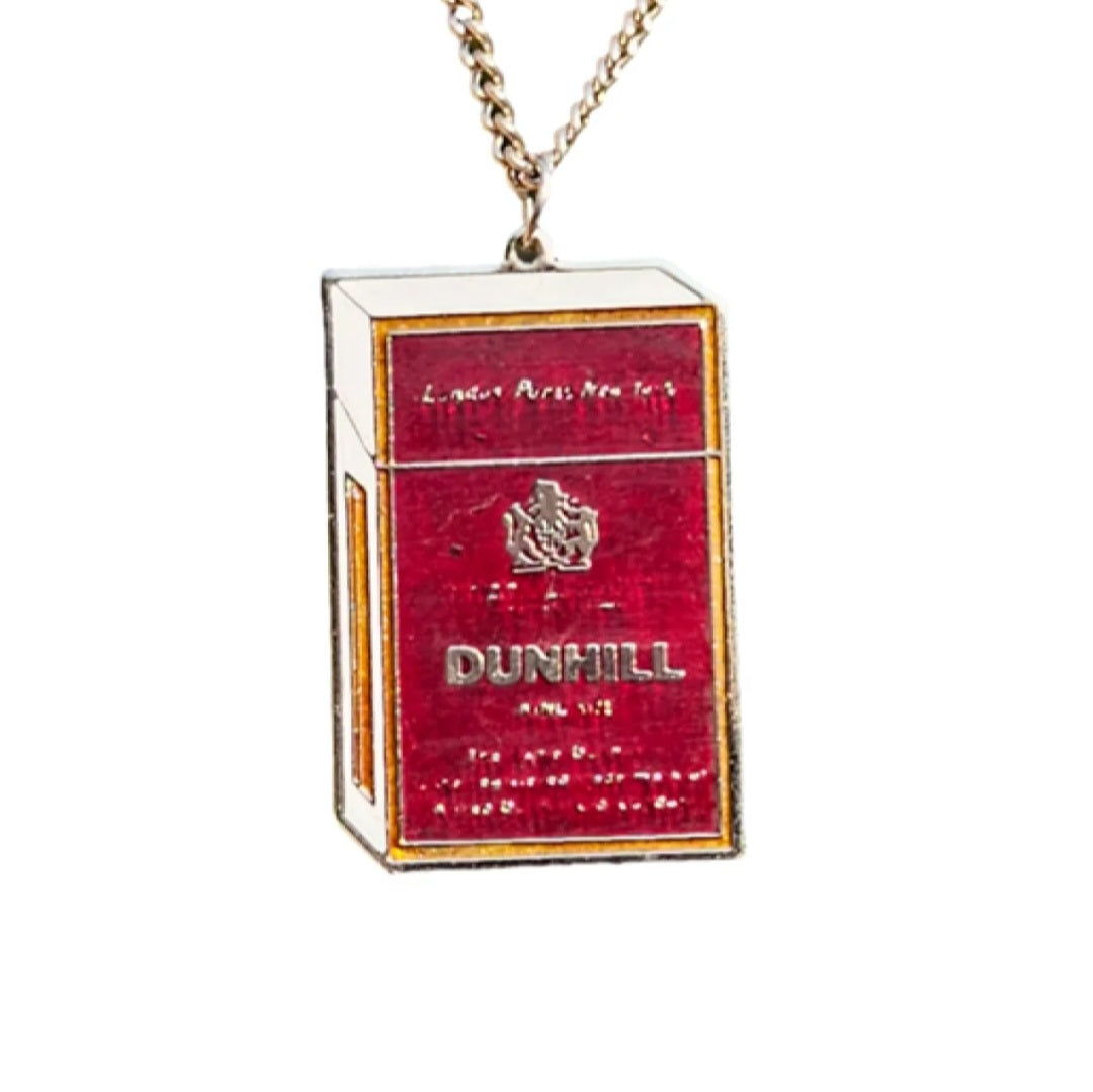 Rare Dunhill Pop Art Cigarette Packet Necklace 60s 70s