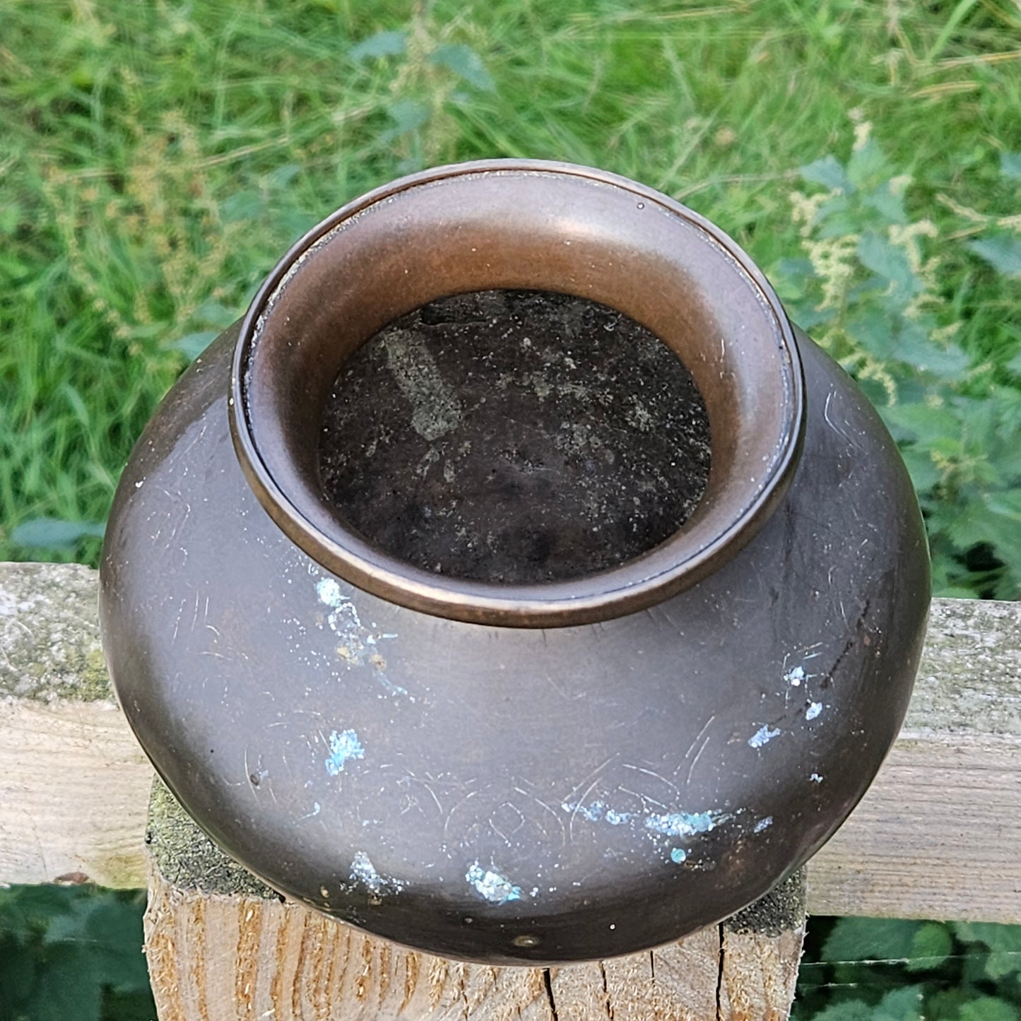 Early 19th Century Antique Bronze Tibetan Holy Water Vase Pot Tibet
