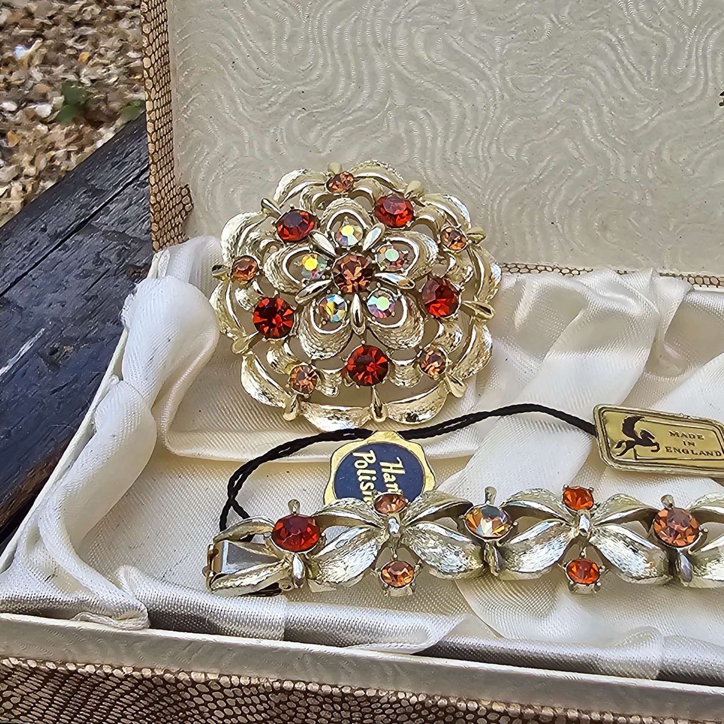 Vintage Jewelcraft Earrings Necklace Bracelet & Brooch Set