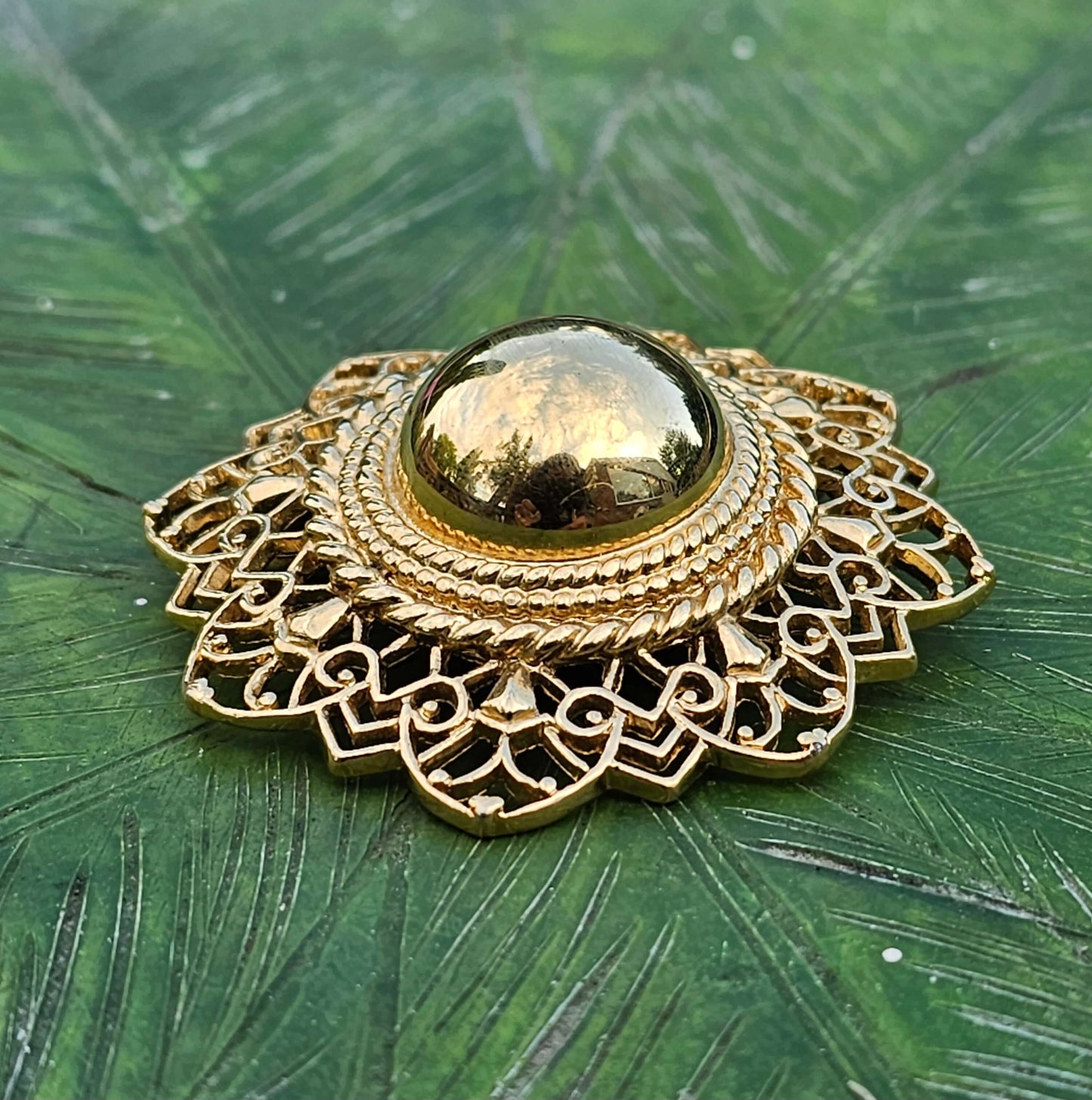 Trifari Brooch Gold Plated Vintage Jewellery Dome