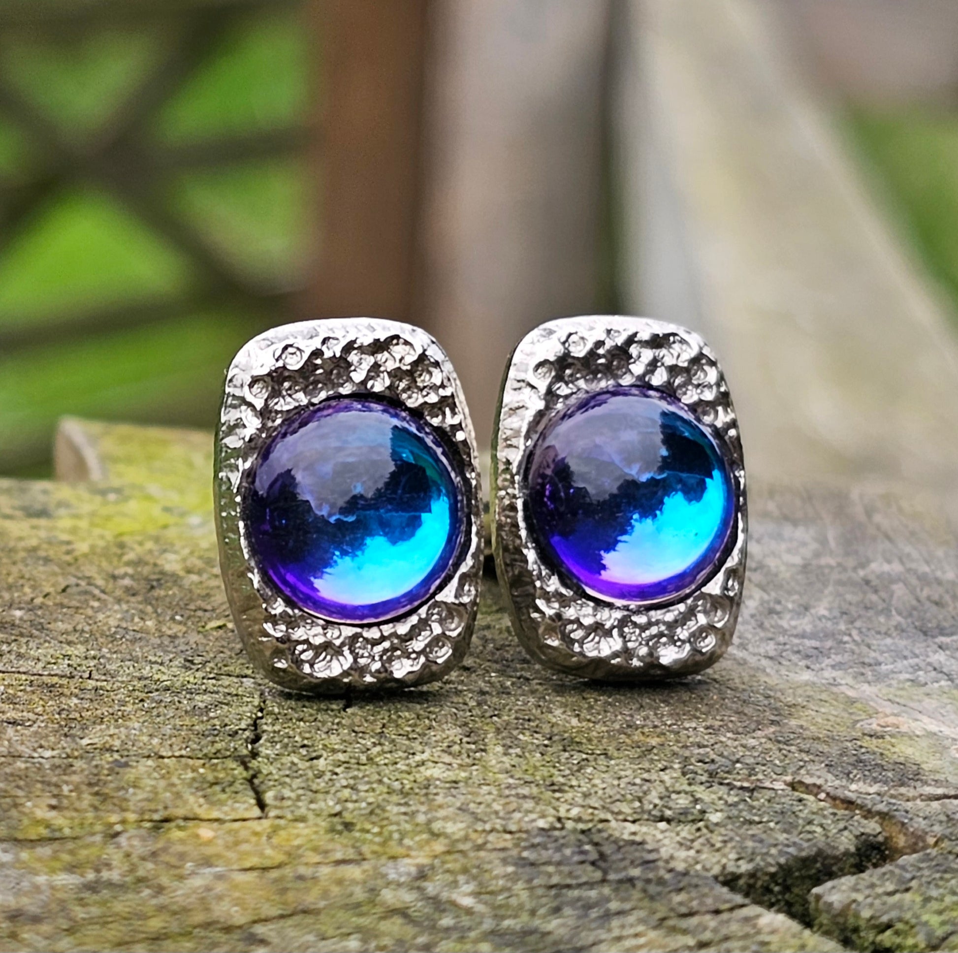 Prism Glass Cufflinks Silver Tone Mcm Vintage Retro