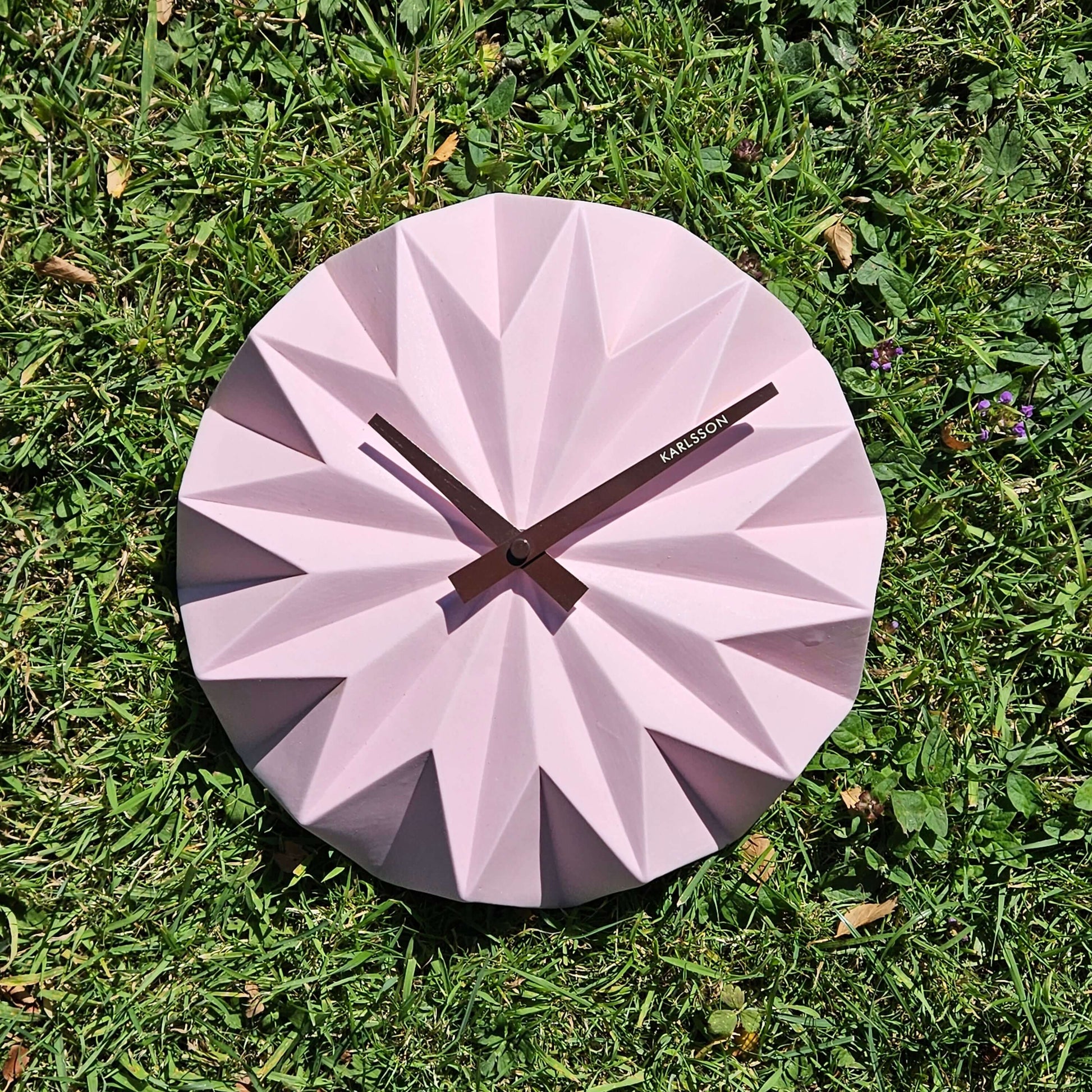 Rare Karlsson Origami Porcelain Wall Clock Pink