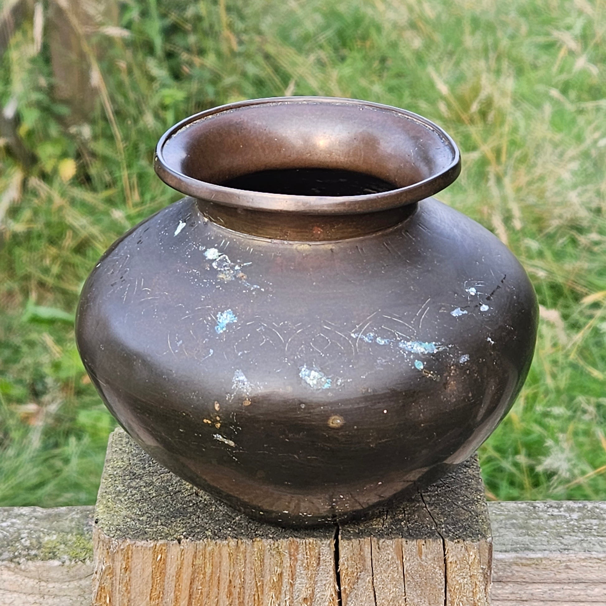 Early 19th Century Antique Bronze Tibetan Holy Water Vase Pot Tibet
