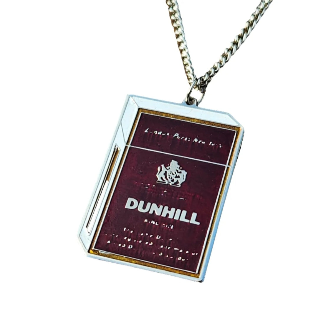 Rare Dunhill Pop Art Cigarette Packet Necklace 60s 70s