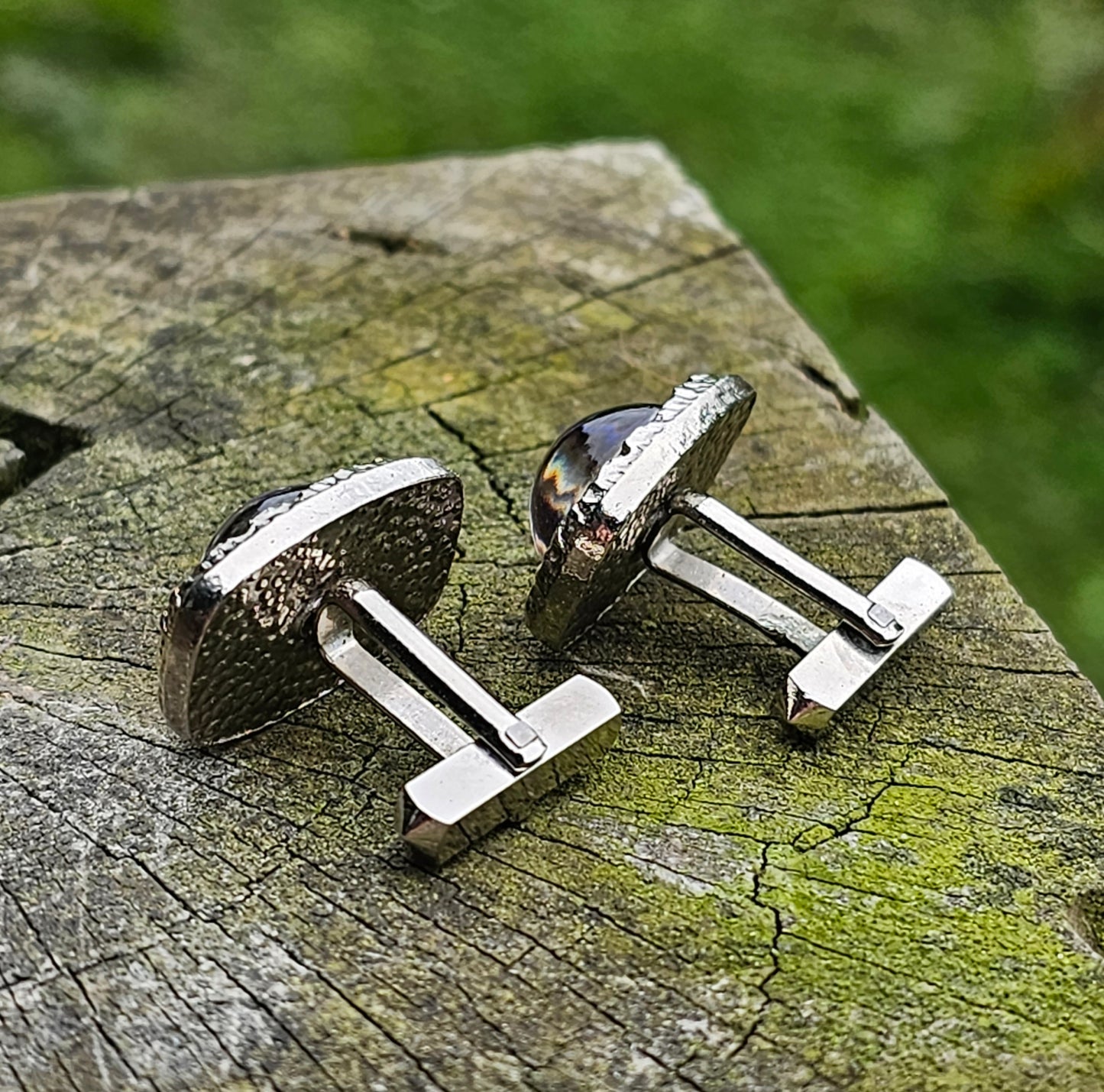 Prism Glass Cufflinks Silver Tone Mcm Vintage Retro