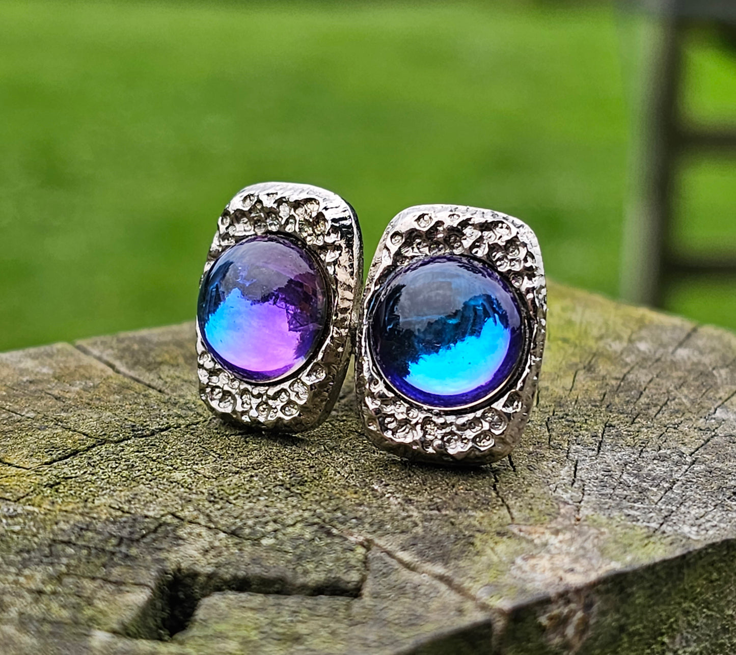 Prism Glass Cufflinks Silver Tone Mcm Vintage Retro