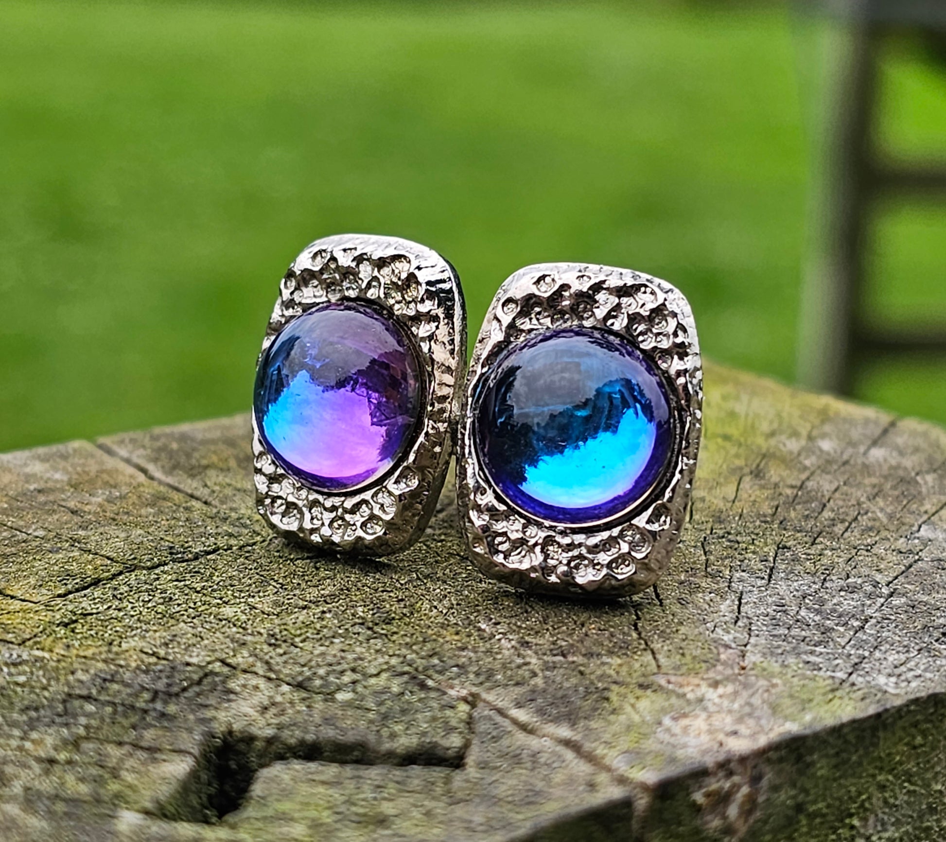 Prism Glass Cufflinks Silver Tone Mcm Vintage Retro