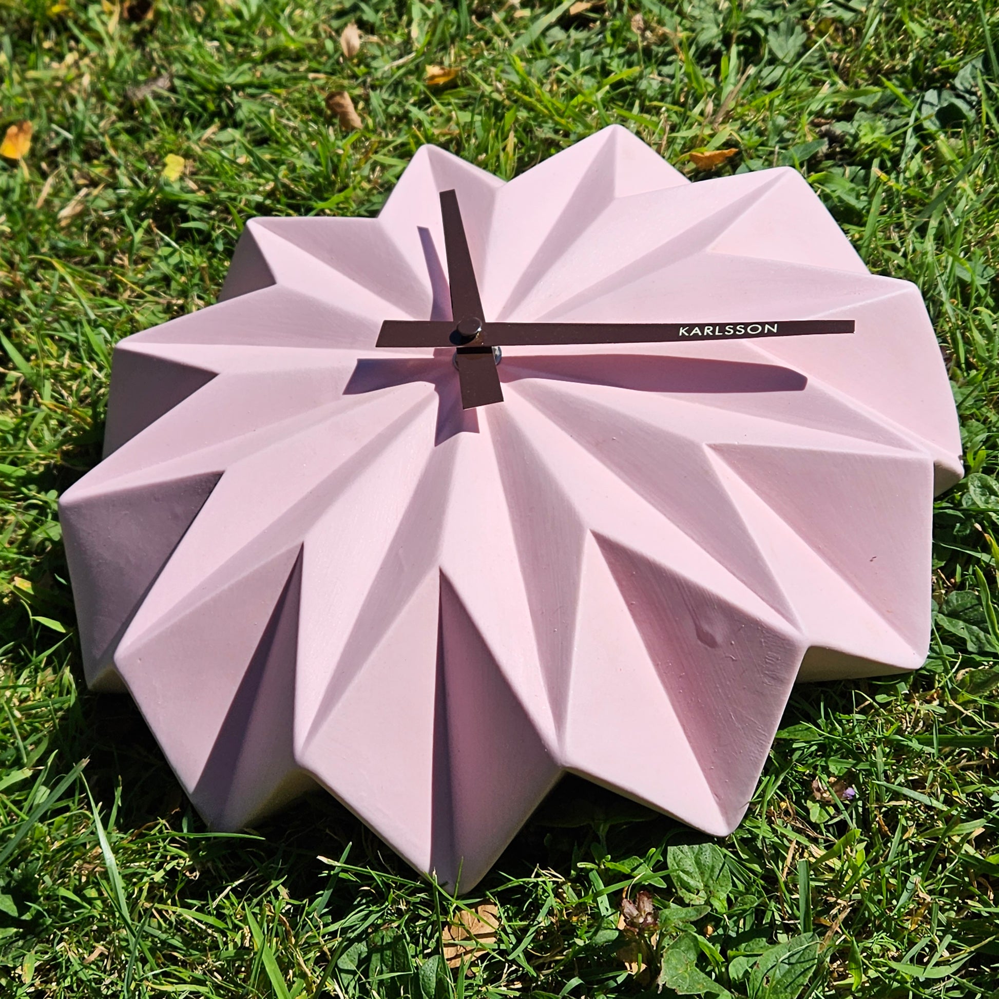 Rare Karlsson Origami Porcelain Wall Clock Pink