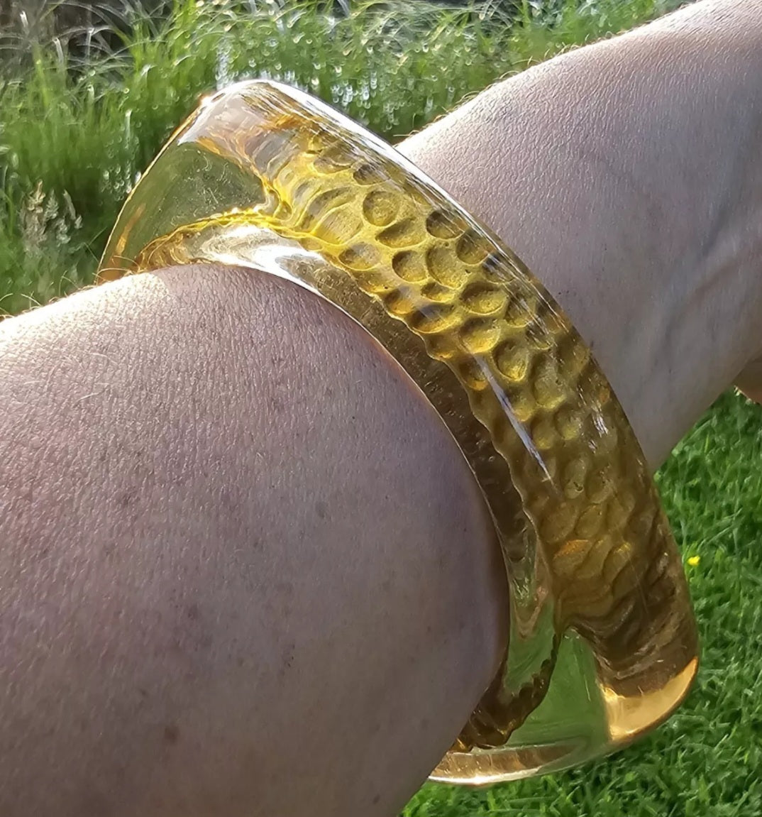 Charles Winston 24k Gold Lucite Bangle Vintage Jewellery