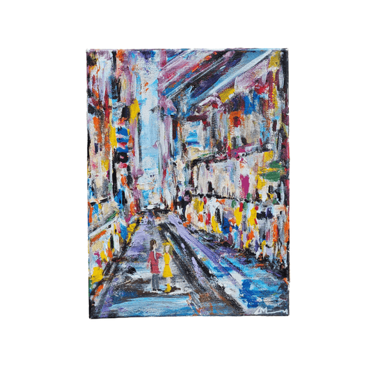 Original "Street" Oil Painting On Canvas By Lee Martin Hutchinson 41 x 30