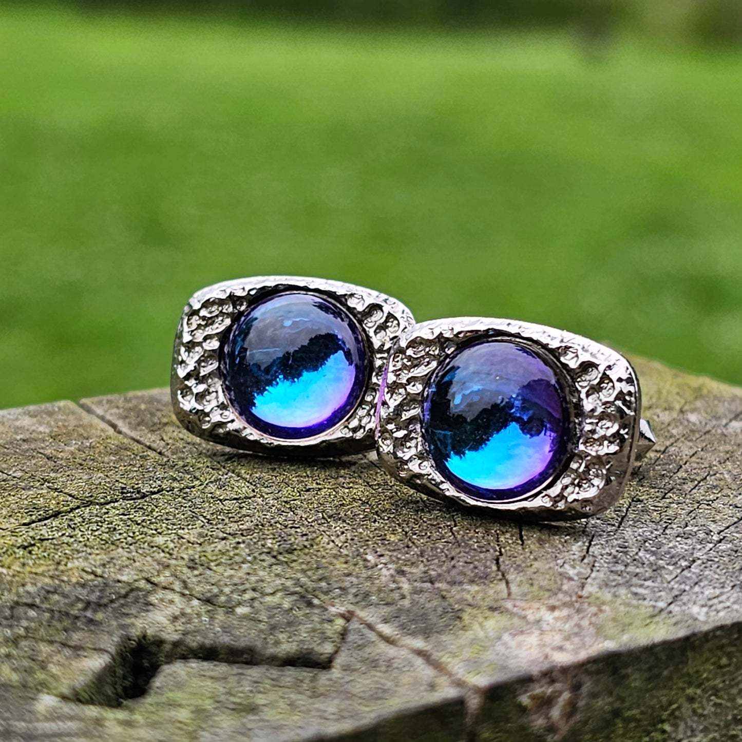 Prism Glass Cufflinks Silver Tone Mcm Vintage Retro