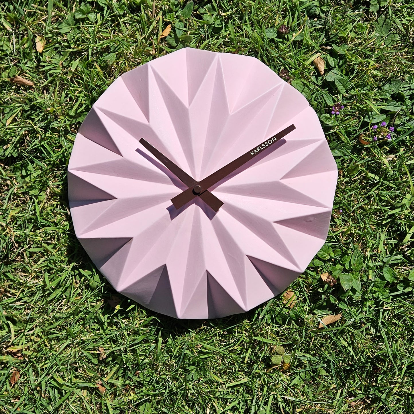 Rare Karlsson Origami Porcelain Wall Clock Pink