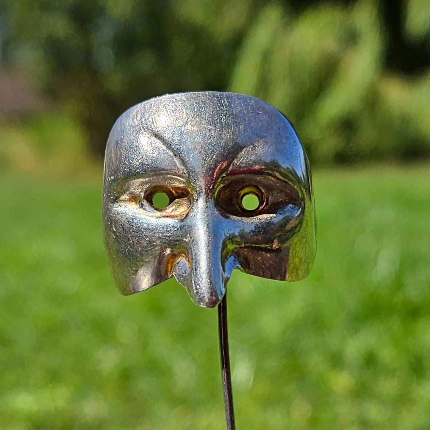 Sterling Silver Venetian Mask Stick Pin Vintage Hallmarked